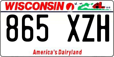 WI license plate 865XZH