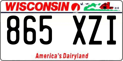 WI license plate 865XZI