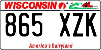 WI license plate 865XZK