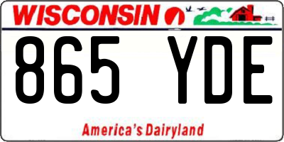 WI license plate 865YDE