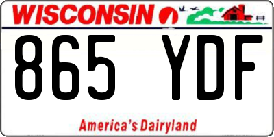 WI license plate 865YDF