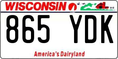 WI license plate 865YDK