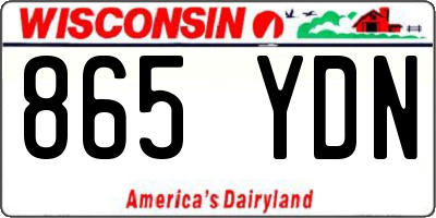 WI license plate 865YDN