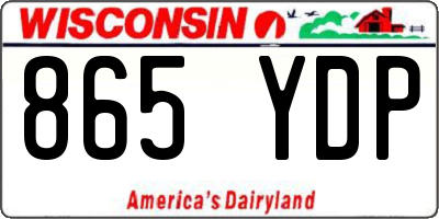 WI license plate 865YDP