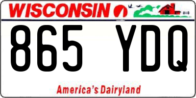 WI license plate 865YDQ
