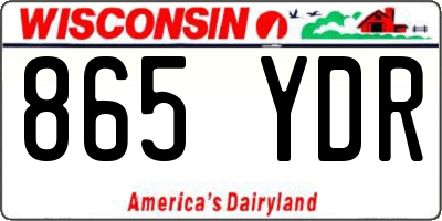WI license plate 865YDR