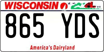 WI license plate 865YDS