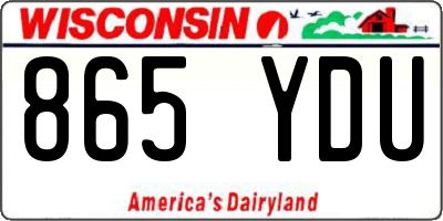 WI license plate 865YDU