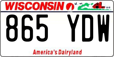 WI license plate 865YDW