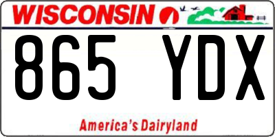 WI license plate 865YDX