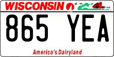 WI license plate 865YEA