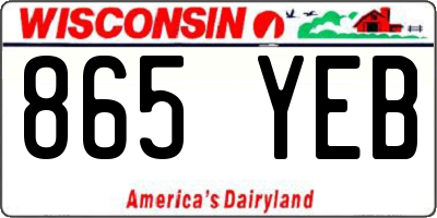 WI license plate 865YEB