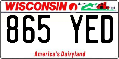 WI license plate 865YED