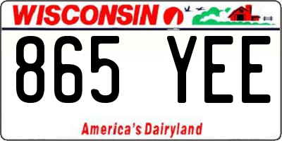 WI license plate 865YEE