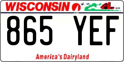 WI license plate 865YEF