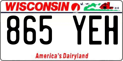 WI license plate 865YEH