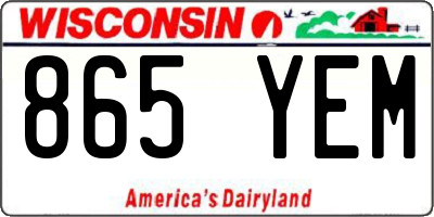 WI license plate 865YEM