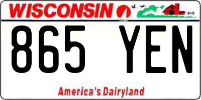 WI license plate 865YEN