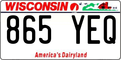 WI license plate 865YEQ