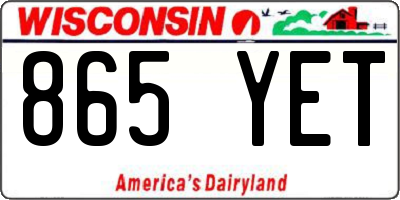 WI license plate 865YET