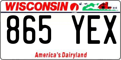 WI license plate 865YEX