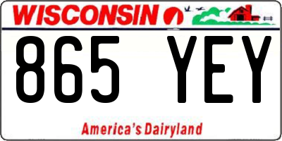WI license plate 865YEY