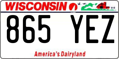 WI license plate 865YEZ
