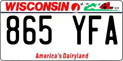 WI license plate 865YFA