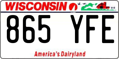 WI license plate 865YFE
