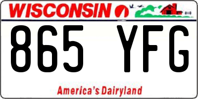 WI license plate 865YFG