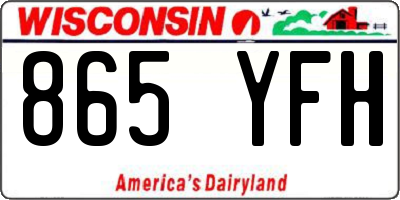 WI license plate 865YFH