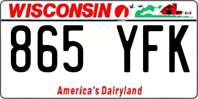 WI license plate 865YFK