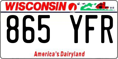WI license plate 865YFR