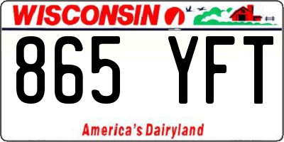 WI license plate 865YFT