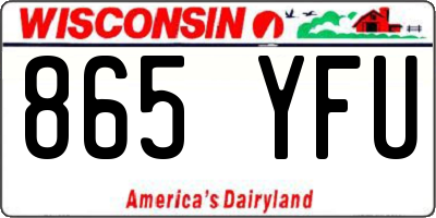 WI license plate 865YFU