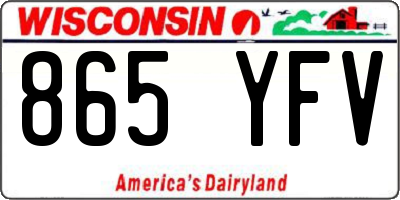 WI license plate 865YFV