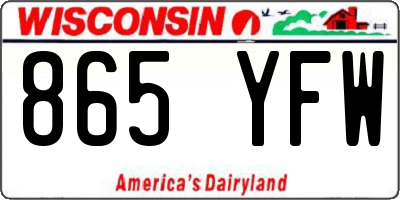 WI license plate 865YFW