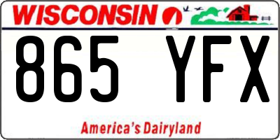 WI license plate 865YFX