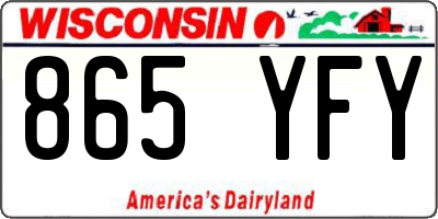 WI license plate 865YFY