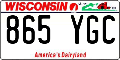 WI license plate 865YGC