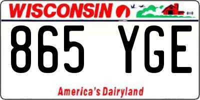 WI license plate 865YGE