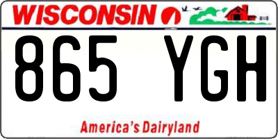 WI license plate 865YGH