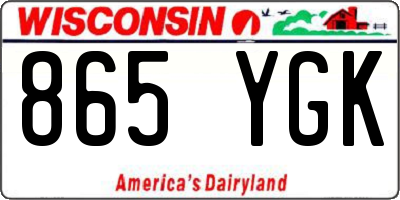 WI license plate 865YGK