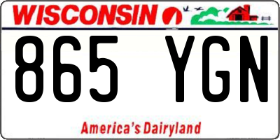 WI license plate 865YGN