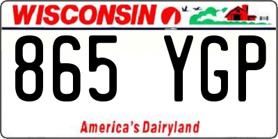 WI license plate 865YGP