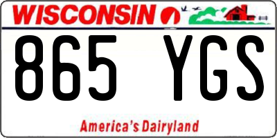 WI license plate 865YGS