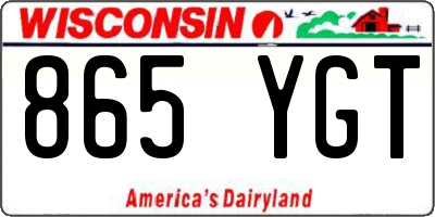 WI license plate 865YGT