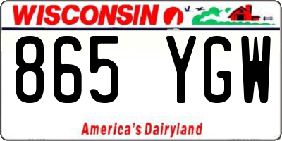 WI license plate 865YGW