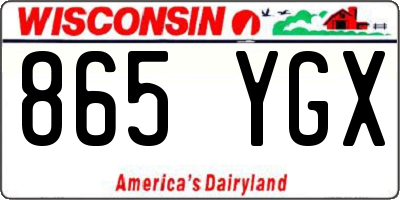 WI license plate 865YGX