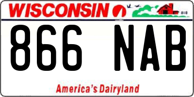 WI license plate 866NAB